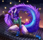  2020 4_toes 5_fingers aimi anthro asian_mythology breasts digital_media_(artwork) dragon east_asian_mythology eastern_dragon eyebrows eyelashes female fingers hair mythology purple_hair smile solo toes 