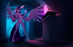 2020 absurd_res anthro breasts cutie_mark detailed_background digital_media_(artwork) equid eyelashes female fingers friendship_is_magic genitals hasbro hi_res horn magic magic_user mammal my_little_pony nude pussy solo twilight_sparkle_(mlp) vincher winged_unicorn wings 