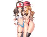  2girls nagase_haruhito navel pokemon serena_(pokemon) thighhighs touko_(pokemon) 
