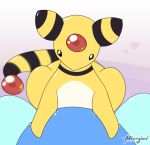  afterglow_ampharos afterglow_the_ampharos ambiguous_gender ampharos belly belly_rub feral first_person_view flippers looking_at_viewer nintendo pok&eacute;mon pok&eacute;mon_(species) slightly_chubby video_games 