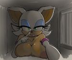  anthro areola big_breasts breast_squish breasts chiropteran clothed clothing digital_media_(artwork) female freepancakes gloves hair handwear looking_at_viewer mammal nipple_slip nipples rouge_the_bat simple_background smile solo sonic_the_hedgehog_(series) squish video_games 