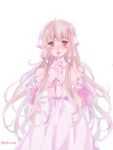  1girl artist_name chii chobits highres long_hair looking_at_viewer robot_ears solo white_background 