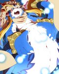  4:5 andromorph anus blue_body blue_fur blue_skin bracelet bubble dragon feral forehead_gem fur gem genitals hair horn hybrid intersex jewelry kemono male marine nude scarf shaorune sigenoya slit solo takotyutyu tales_of_(series) tales_of_rebirth video_games 