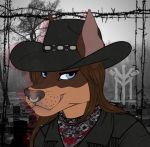  anthro canid canine canis cowgirl_(disambiguation) dobermann domestic_dog facial_piercing female goth mammal model_sheet nose_piercing paizli piercing pinscher solo thehuntingwolf western 