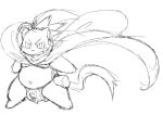  2013 anthro belly chiro_(artist) clothing kemono loincloth male mammal monochrome moobs navel simple_background slightly_chubby solo white_background 