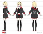  1girl absurdres ashizawa_saki blonde_hair character_sheet cross cross_necklace face hair_ornament highres jewelry necklace riot_music shiro_kuma_shake simple_background virtual_youtuber white_background 