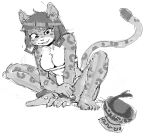  akunim alternate_species anthro breasts chel cleavage clothed clothing felid female fur furrification jaguar mammal monochrome pantherine solo spots spotted_body spotted_fur the_road_to_el_dorado 