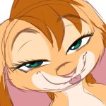  1:1 anthro arzmx arzmx_(character) blep female fur green_eyes headshot_portrait lagomorph leporid looking_at_viewer mammal pink_nose portrait rabbit smile solo tan_body tan_fur tongue tongue_out 