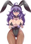  1girl absurdres animal_ears bunny_ears bunny_girl bunnysuit hex_maniac_(pokemon) highres leotard pokemon pokemon_(game) pokemon_xy purple_hair smile solo zanatemx 