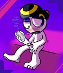  blush clothing feet hat headgear headwear hi_res humanoid male masturbation pan_pizza penile penile_masturbation phone rebeltaxi solo sticklyskinkdom 