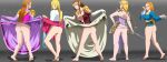  5girls absurdres ass blonde_hair blush breasts gloves hands highres hyrule_warriors legs multiple_girls pointy_ears princess_zelda stikyfinkaz-003 sword the_legend_of_zelda the_legend_of_zelda:_breath_of_the_wild the_legend_of_zelda:_ocarina_of_time the_legend_of_zelda:_skyward_sword the_legend_of_zelda:_twilight_princess thighs upskirt weapon 