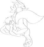  black_and_white canine digimon female fox human male mammal monochrome penis plain_background renamon straight takato_matsuki unknown_artist white_background 