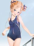  1girl abigail_williams_(fate/grand_order) blonde_hair blue_eyes competition_school_swimsuit competition_swimsuit fate/grand_order fate_(series) highres one-piece_swimsuit sakazakinchan school_swimsuit silver_eyes simple_background solo swimsuit thighs 