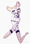  &lt;3 &lt;3_eyes 2020 aggressive_retsuko antelope anthro areola areola_slip arms_tied ball_gag bdsm bedroom_eyes bodily_fluids bondage_gear bound bovid breasts chain clothed clothing collar drooling female fishnet fishnet_legwear front_view full-length_portrait gag gagged hands_behind_back kneeling legwear looking_at_viewer mammal narrowed_eyes portrait saliva sanrio seductive simple_background skimpy solo thong tsunoda underwear white_background xu53r 