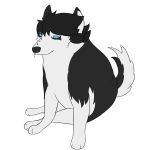  1:1 absurd_res alpha_channel black_body black_eyeshadow black_fur black_hair blue_eyes canid canine canis cheems dogelore domestic_dog emo_hair emo_haircut eyeshadow facial_piercing feral fur hair hi_res husky makeup male mammal matixcs memes nordic_sled_dog nose_piercing piercing rivey_ravenheart simple_background solo spitz telegram_stickers transparent_background white_body white_fur 