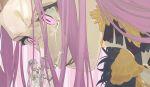  commentary_request dress e1voipius52iwof euryale fate/grand_order fate_(series) frilled_dress frills giantess gorgon_(fate) gothic_lolita hand_on_another&#039;s_face highres lolita_fashion long_hair pink_hair pink_pupils rectangular_pupils scales siblings sisters stheno tears 