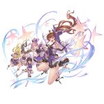 :d arm_up bangs bare_shoulders bare_thighs black_hair blonde_hair blue_eyes boots brown_eyes brown_hair canna_(granblue_fantasy) closed_mouth diantha_(granblue_fantasy) diola_(granblue_fantasy) eyebrows floating_hair gloves granblue_fantasy hair_between_eyes hair_ornament hand_on_own_chest hand_up harie_(granblue_fantasy) hat idol linaria_(granblue_fantasy) long_hair long_sleeves low_twintails microphone multiple_girls official_art open_mouth pink_hair ponytail short_hair short_sleeves sleeves sleeves_past_wrists smile star_(symbol) straight_hair twintails white_footwear white_gloves yellow_eyes 