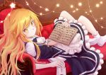  1girl absurdres book couch highres indoors kirisame_marisa looking_at_viewer no_shoes ramie_(ramie541) relaxed socks star_(symbol) touhou witch 