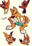  anthro bottomwear canid canine canis clothing dingo hi_res juneduck21 male mammal shorts solo underwear 