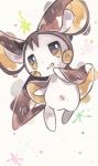  ambiguous_gender black_body black_eyes emolga flying half-closed_eyes looking_aside markings multicolored_body narrowed_eyes nintendo open_mouth pok&eacute;mon pok&eacute;mon_(species) semi-anthro solo video_games white_body white_inner_ear yellow_body yellow_eyes yellow_inner_ear 