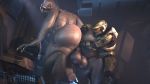  2020 3d_(artwork) absurd_res alien anal anal_fisting armor balls big_butt butt digital_media_(artwork) duo fisting genitals grey_body halo_(series) hi_res human inside male male/male mammal master_chief microsoft nude open_mouth penis rayhuma sangheili standing video_games watermark xbox_game_studios 