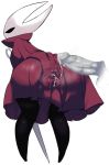  after_sex anthro arthropod bodily_fluids clothed clothing cum cum_on_clothing duo genital_fluids genitals hi_res hollow_knight hornet_(hollow_knight) male man0. penis simple_background solo_focus sweat team_cherry video_games 