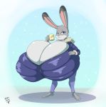  absurd_res anthro big_breasts breasts clothing cup disney female hi_res huge_breasts hyper hyper_breasts jacket judy_hopps lagomorph leporid mammal rabbit solo topwear vant_talon zootopia 