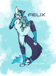  absurd_res anthro balancing cacuu canid canine dyed_fur felix_tivener fight fist fox hi_res highlights_(coloring) male mammal solo wrappings wraps 