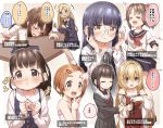  +++ 6+girls :d :t alcohol arm_up bangs beer beer_mug black_hair black_serafuku black_shirt black_skirt blonde_hair blue_bow blue_dress blue_sailor_collar blue_skirt blunt_bangs blush bow brown_hair can character_request closed_eyes closed_mouth collared_shirt cup dark_skin double_v dress energy_drink eyebrows_visible_through_hair glasses green_eyes hair_between_eyes hair_bow hair_ornament hairclip hand_on_hip highres holding holding_can holding_cup idolmaster idolmaster_cinderella_girls kurosaki_chitose layla_(idolmaster) long_hair long_sleeves monster_energy mug multiple_girls neckerchief open_mouth parted_bangs pleated_skirt ponytail pout red_bow red_dress red_eyes red_neckwear round_eyewear ryuuzaki_kaoru sailor_collar school_uniform serafuku shirayuki_chiyo shirt short_hair skirt sleeveless sleeveless_dress smile strap_slip table tears thick_eyebrows translation_request twintails v very_long_hair white_dress white_sailor_collar white_shirt yukie_(kusaka_shi) 