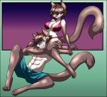 absurd_res anthro athletic athletic_female athletic_male brother brother_and_sister corkiicorgii domestic_cat felid feline felis female hi_res isaac_bishop(character) kathrine_bishop(character) male male/female mammal pained_expression playful siamese sibling sister smile smirk the_bishop_twins(character) wrestling 