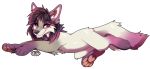  2020 ailuranthropy alpha_channel black_nose canid canine canis coyote digital_media_(artwork) fur hair mammal pink_hair simple_background transparent_background white_body white_fur 