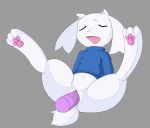  anthro bodily_fluids bottomless cave_story clothed clothing eyes_closed female fur genital_fluids genitals hi_res ibukyu lagomorph mammal mimiga open_mouth penetration pussy solo sue_sakamoto sweater topwear video_games white_body white_fur 