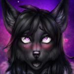  &lt;3 1:1 2020 ahegao anthro better_version_at_source black_body black_fur black_tongue canid canine canis colored detailed detailed_fur digital_drawing_(artwork) digital_media_(artwork) digital_painting_(artwork) eyelashes female fur glowing glowing_eyes hair icon icons jackal looking_at_viewer looking_pleasured mammal portrait rizonik shaded short_hair simple_background solo tongue 