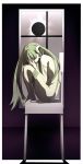  1girl ass bare_shoulders breasts brown_eyes chair covering_face eclipse gesugesu_ahoaho greyscale highres long_hair looking_at_viewer monochrome monogatari_(series) nude oikura_sodachi owarimonogatari red_nails sitting solar_eclipse solo twintails very_long_hair 