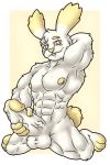  altenusy anthro balls barazoku biceps bodily_fluids cum digital_media_(artwork) erection fur genital_fluids genitals humanoid_genitalia humanoid_penis lagomorph leporid looking_at_viewer male mammal mario mario_bros muscular muscular_anthro muscular_male nintendo nipples nude pecs penis rabbit simple_background smile solo star_bunny super_mario_galaxy teeth video_games 