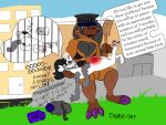  4:3 anal anthro anus bodily_fluids butt cum cum_in_ass cum_inside duo english_text genital_fluids male male/male paws police_hat police_officer robbery spank_marks spanking text trapisarts 