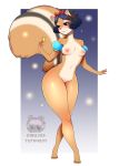  abstract_background absurd_res accessory alternate_species anthro black_hair breasts disney female fur genitals hair hair_accessory hair_bow hair_ribbon hi_res mammal medium_breasts nude princess pussy ribbons rodent royalty sciurid snow_white snow_white_and_the_seven_dwarfs solo thick_thighs tutifruti_(artist) watermark 
