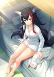  1girl animal_ear_fluff animal_ears black_hair blush breasts eliot_c_f eyebrows_visible_through_hair flipped_hair hair_ornament highres hololive long_hair looking_at_viewer multicolored_hair ookami_mio red_hair smile solo streaked_hair tail very_long_hair virtual_youtuber wolf_ears wolf_girl wolf_tail yellow_eyes 