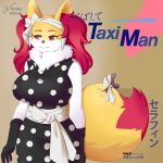  1:1 2020 4_fingers accessory album_cover anthro big_breasts braixen breasts clothing cover dipstick_tail dress ear_piercing ear_ring english_text eyebrows fan_character female fingers fur gloves hair_accessory hairband handwear hi_res inner_ear_fluff japanese_text looking_aside multicolored_tail nintendo onirin parody piercing pok&eacute;mon pok&eacute;mon_(species) red_eyes red_nose ribbons sash seraphine_(roflfox) solo stick text tobashite_taxi_man tuft video_games white_body white_fur yellow_body yellow_fur yurie_kokubu 