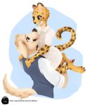  anthro beastars bird_dog canid canine canis cheetah clothing couple_art couple_love domestic_dog duo felid feline female happy hi_res hunting_dog jack_(beastars) labrador male male/female mammal retriever romantic_couple school_uniform shiira_(beastars) text uniform url 