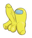  among_us balls big_balls big_penis clothed clothing erection erection_under_clothing genitals huge_penis humanoid hyper hyper_genitalia hyper_penis kiffy_(artist) male mammal penis simple_background solo video_games yellow_clothing 