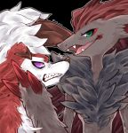 2020 220_vvv ambiguous_gender angry black_background black_body black_fur canid canine claws cute_fangs digital_media_(artwork) duo eye_markings fangs feral fur green_eyes looking_at_viewer lycanroc mammal markings midnight_lycanroc multicolored_body multicolored_fur nintendo nude open_mouth pok&eacute;mon pok&eacute;mon_(species) purple_eyes signature simple_background tongue two_tone_body two_tone_fur video_games white_body white_fur zoroark 