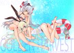  amatsukaze_(kantai_collection) ass breasts closed_mouth commentary_request innertube kanoe_youshi kantai_collection long_hair looking_at_viewer multiple_girls shimakaze_(kantai_collection) swimsuit 