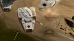  a_small_c4 battle burst_drone caterpillar_tracks command_and_conquer command_and_conquer_red_alert_3 ground ground_vehicle highres military military_vehicle motor_vehicle no_humans rising_sun robot smoke sunburst tank translation_request tsunami_tank 