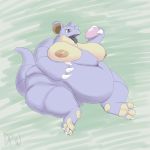  1:1 2019 absurd_res anthro areola belly big_belly big_breasts breasts female front_view hi_res highlights_(coloring) huge_breasts navel nidoqueen nintendo nipples nude obese obese_anthro obese_female overweight overweight_anthro overweight_female poffin pok&eacute;mon pok&eacute;mon_(species) purple_body purple_eyes purple_scales scales scalie solo thick_thighs video_games weight_gain whooperscooper wide_hips 