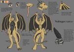  absurd_res anthro balls butt chain dragon english_text erection flaccid genitals gold_scales hi_res male model_sheet nathugar penis scalie solo text tongue tongue_out warlord_nath wings 