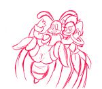  anthro arthropod bee blush breast_grab breasts bug_fables colored_sketch digital_drawing_(artwork) digital_media_(artwork) duo female female/female flower fluffy fluffy_tail genitals hand_on_breast humanoid_genitalia humanoid_pussy hymenopteran insect moonsprout_games plant plantigrade pussy restrained rex_santos stinger tentacles venus_(bug_fables) vi_(bug_fables) vines 