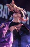  ahri_(lol) animal_humanoid balls big_breasts blonde_hair breasts canid canid_humanoid canine canine_humanoid clothing erection fox_humanoid genitals gynomorph hair hi_res humanoid intersex league_of_legends legwear long_hair looking_at_viewer mammal mammal_humanoid nipples penis personalami riot_games thigh_highs video_games 