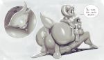  anthro ass_to_face big_butt bovid butt caprine duo facesitting female goat hi_res kobold male male/female mammal piko speech_bubble sqoon 