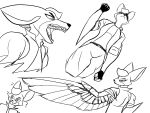  4:3 angry anthro biru_(diamonsion) canid canine clothed clothing confused_look diamonsion duo fox fur hair hi_res hybrid looking_at_viewer male mammal monochrome open_mouth screaming sketch smile solo spread_wings teeth wings yelling 